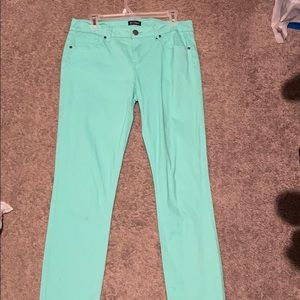 mint green pants never worn